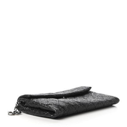 Chanel Iridescent Vinyl Quilted Clutch With Chain Black 4 of 11