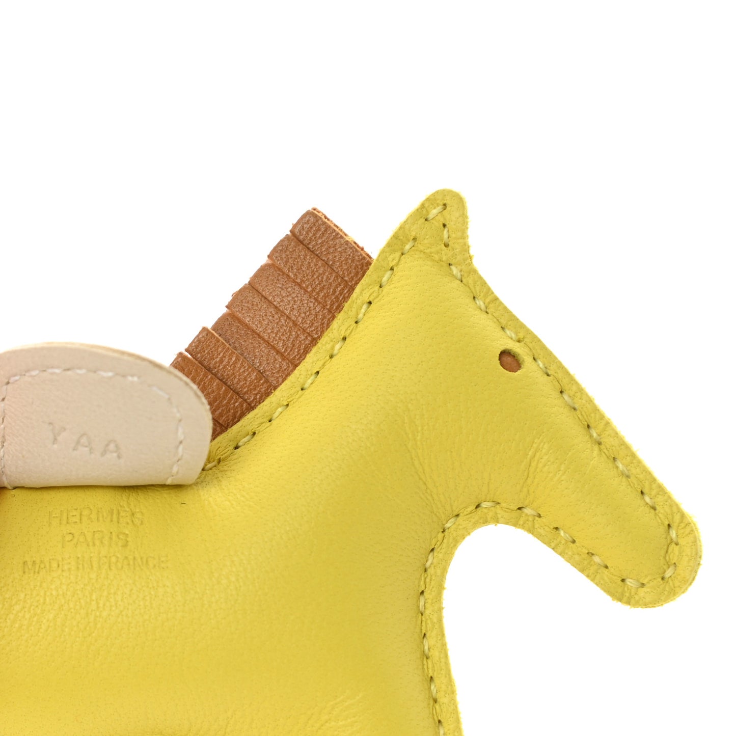 Milo Lambskin Grigri Rodeo Horse Bag Charm PM Lime Sesame Craie