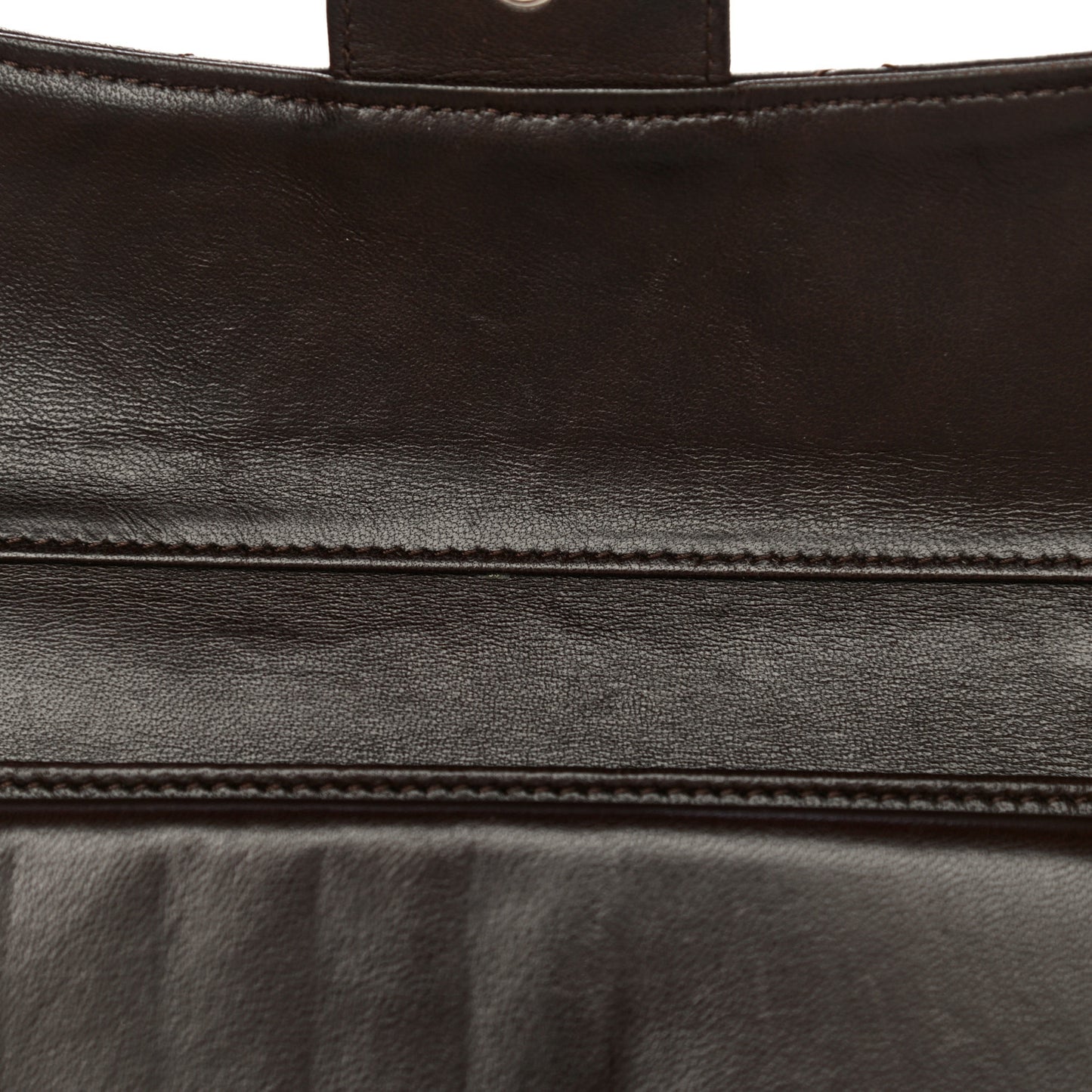 Lambskin Quilted Large Flap Wallet Dark Brown