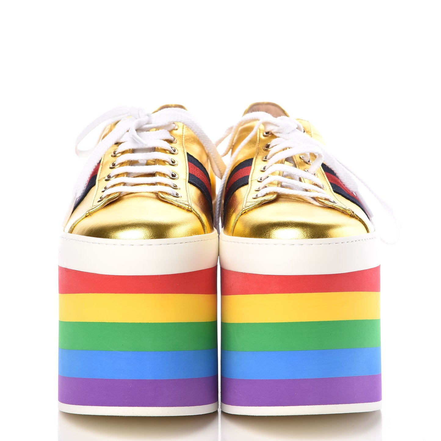 Metallic Nappa Peggy Platform Sneakers 39.5 Oro Vecchio