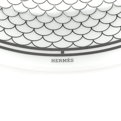 Hermes Porcelain H Deco Bread And Butter Plates Set of 2 Black White 4 of 7