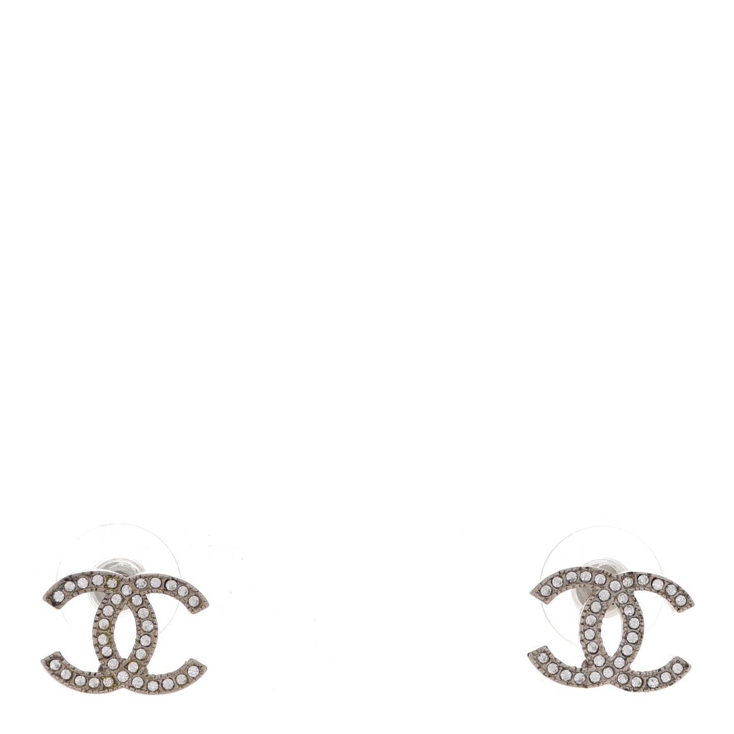 Crystal CC Earrings Silver