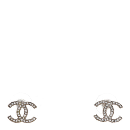 Chanel Crystal CC Earrings Silver 1 of 4