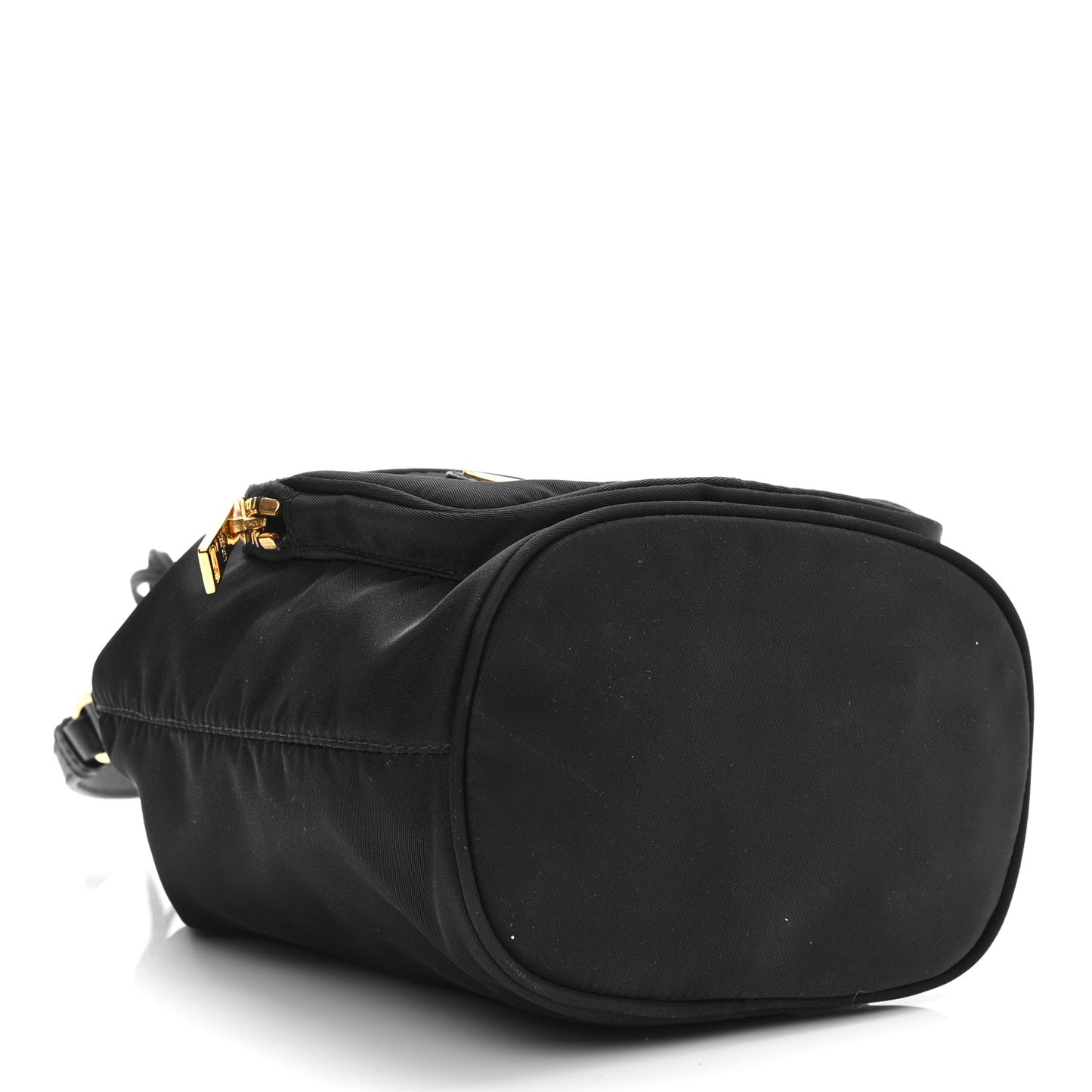 Saffiano Tessuto Nylon Mini Bucket Crossbody Bag Black