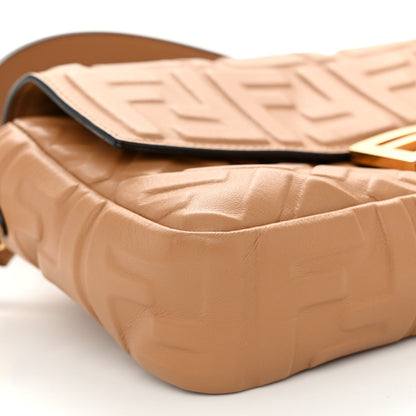 Fendi Nappa FF 1974 Embossed Baguette Miele Scuro 8 of 10