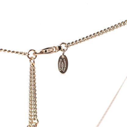 Chanel Crystal Chain CC Necklace Light Gold 4 of 5