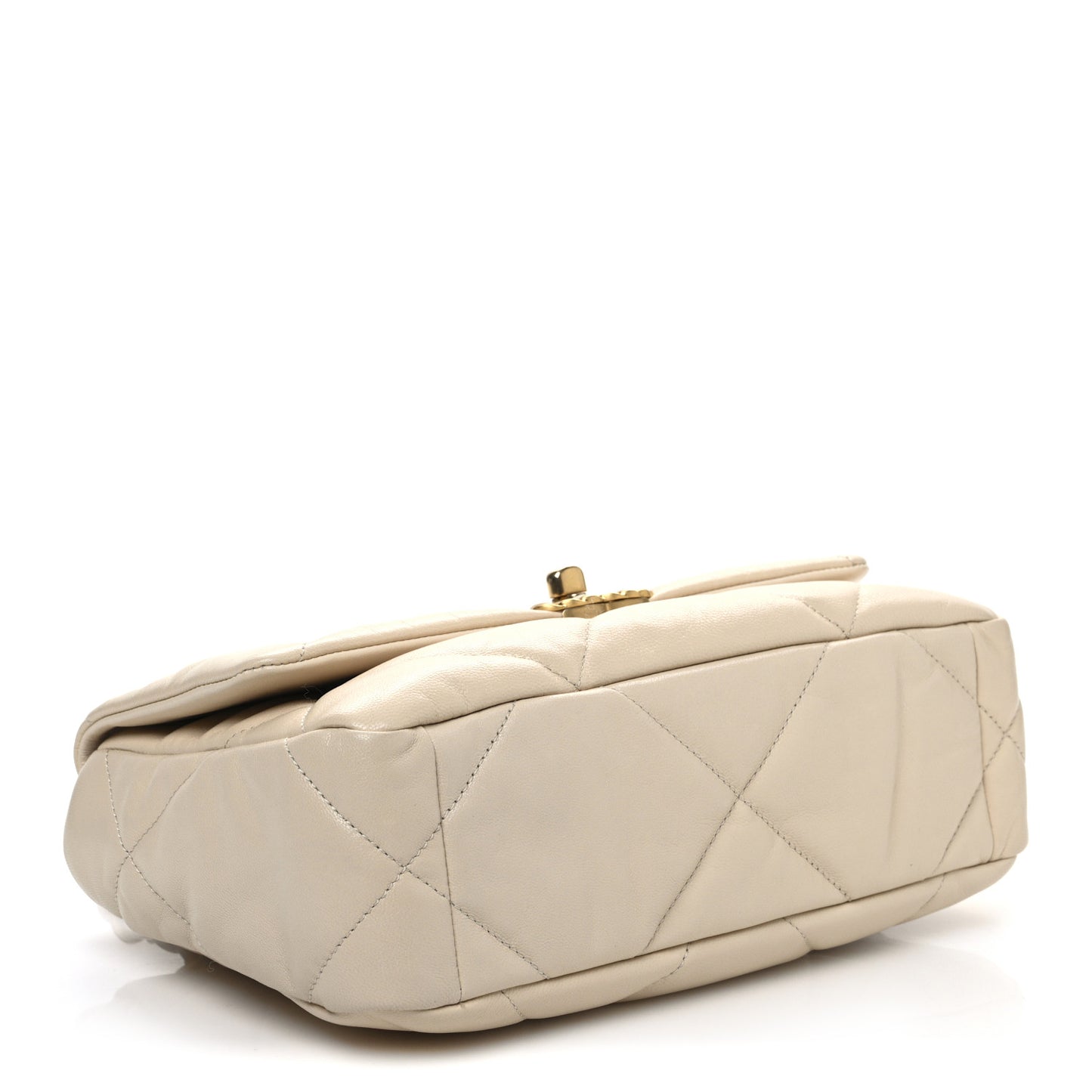 Lambskin Quilted Medium Chanel 19 Flap Beige