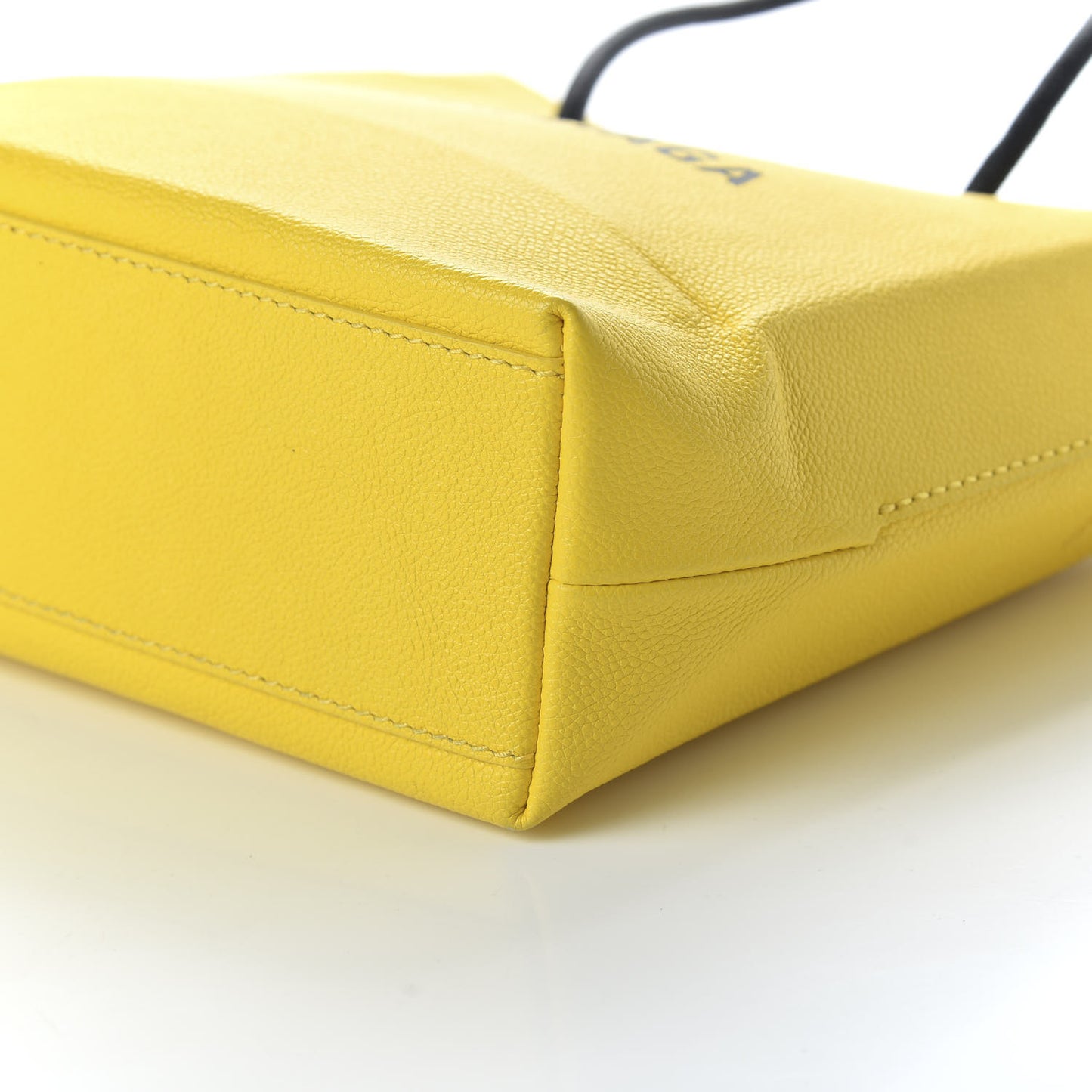 Heritage Calfskin Logo XXS Shopping Tote Jaune Primaire Black
