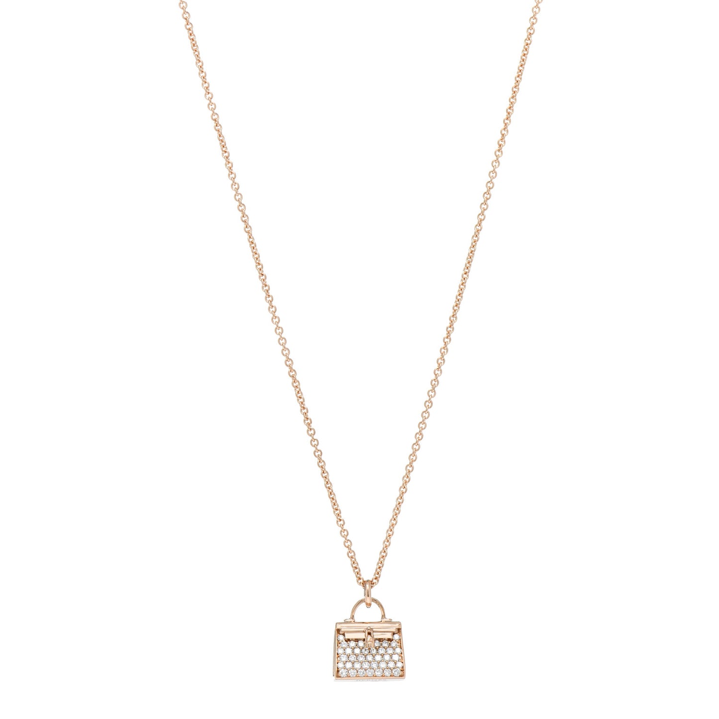 18K Rose Gold Diamond Kelly Amulettes Pendant Necklace