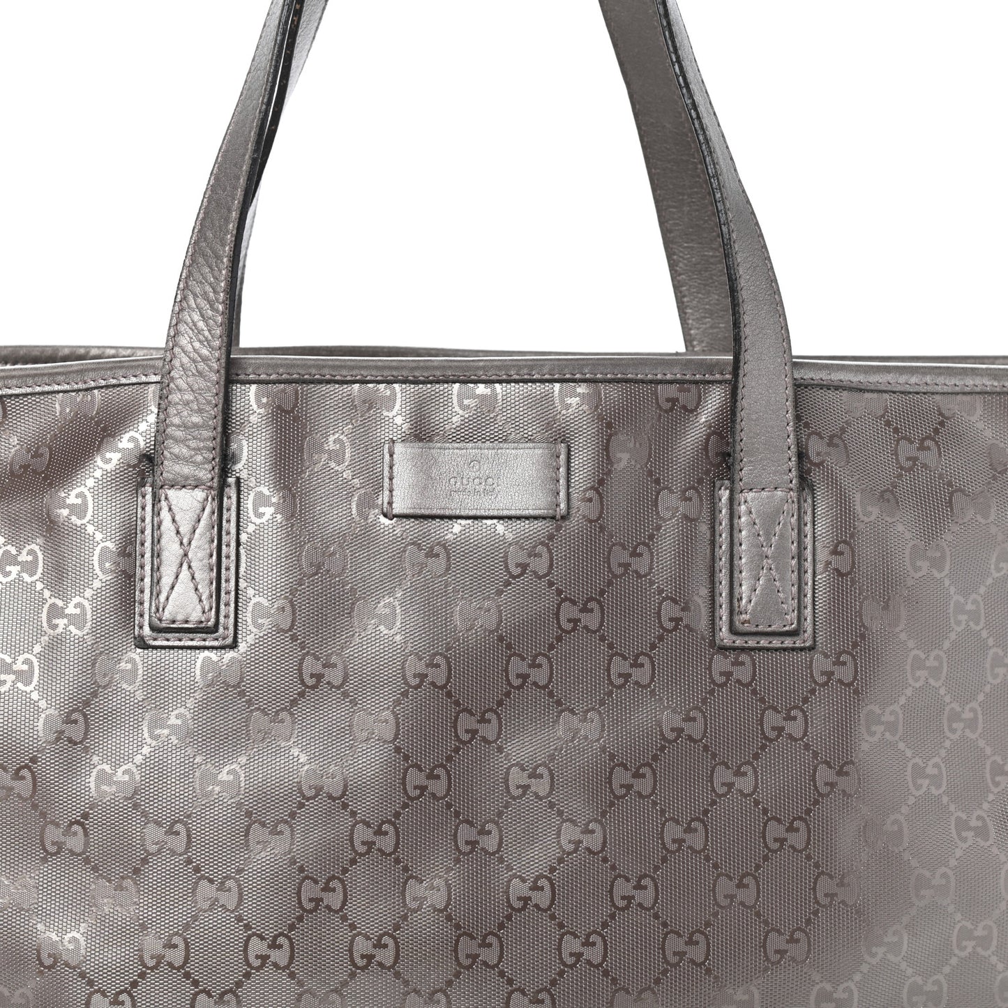 Imprime Monogram Medium Zippered Shopping Tote Pewter