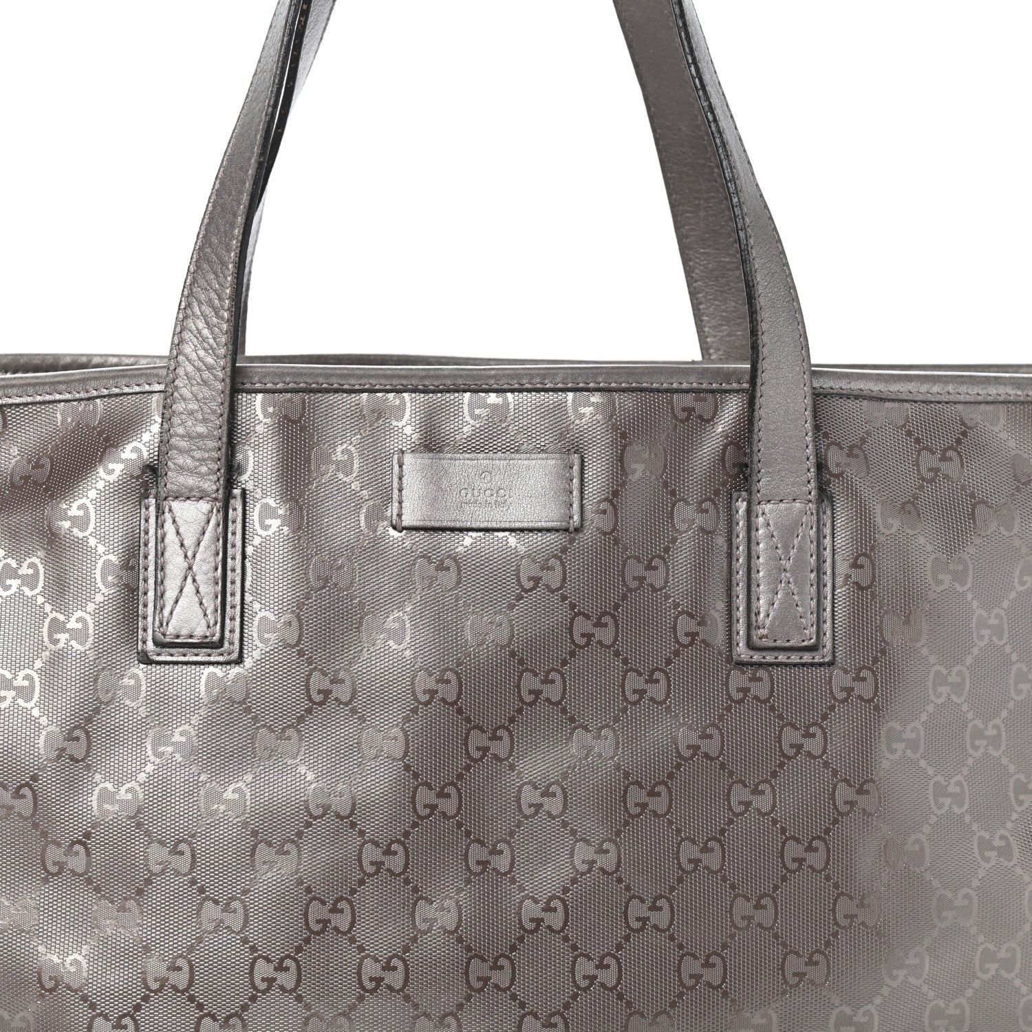 Gucci Imprime Monogram Medium Zippered Shopping Tote Pewter 7 of 9