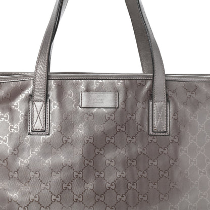 Gucci Imprime Monogram Medium Zippered Shopping Tote Pewter 7 of 9