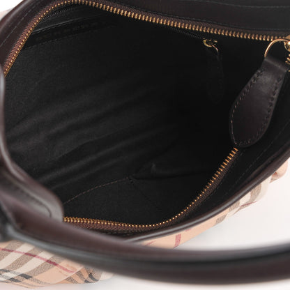 Burberry Haymarket Check Small Brooklyn Hobo Brown 4 of 10