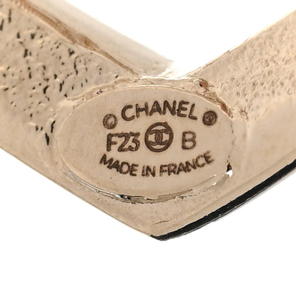 Chanel Metal Crystal CC Large Open Heart Earrings Gold 4 of 4