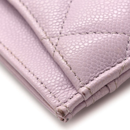 Chanel Caviar Quilted Card Holder Light Purple 10 of 11