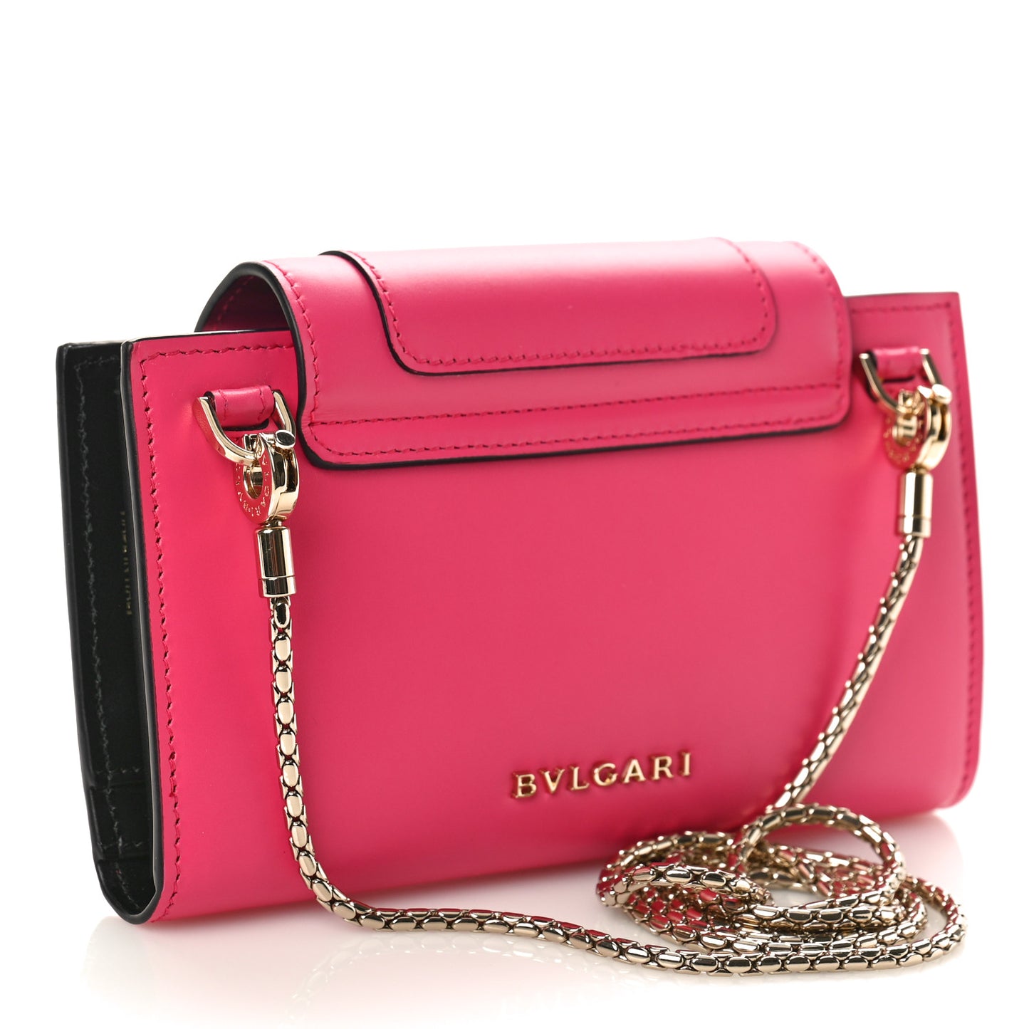 Calfskin Serpenti Forever Chain Wallet Pink