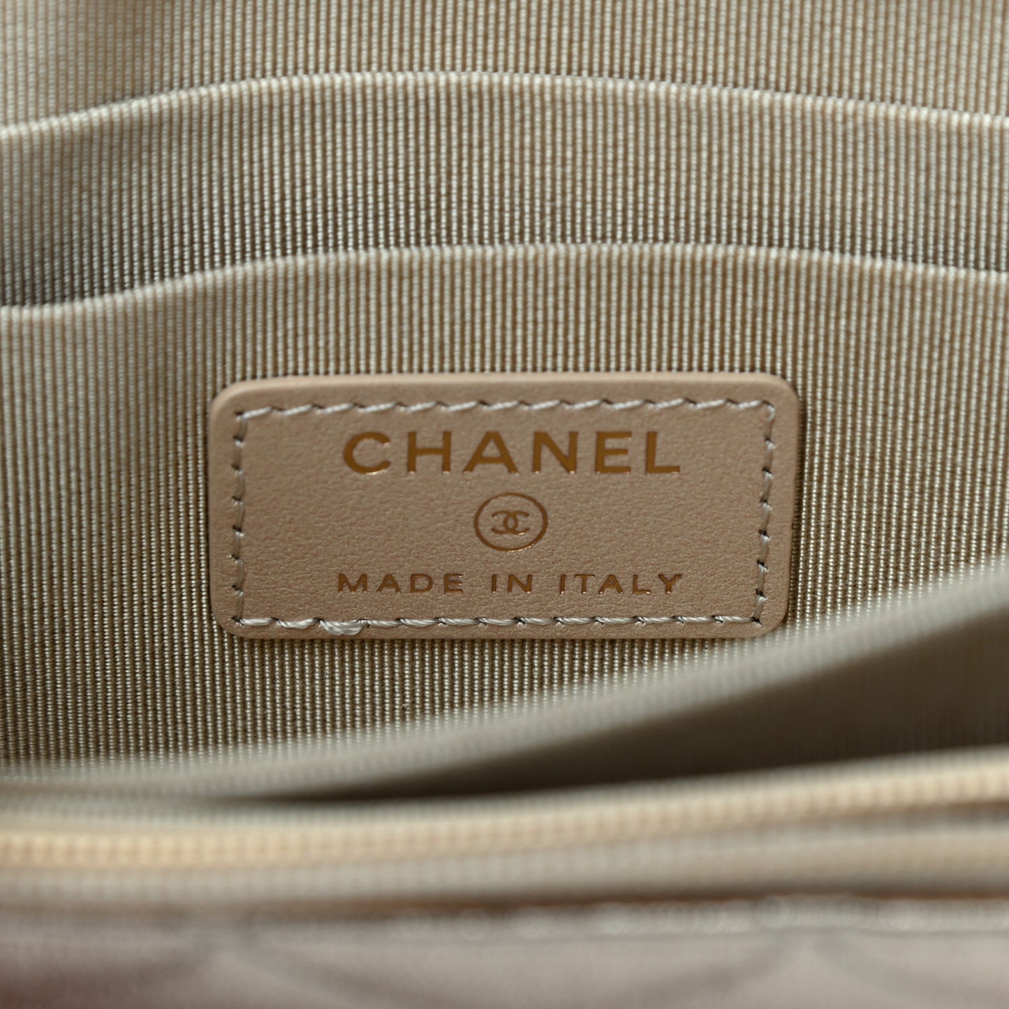 Metallic Lambskin Quilted Mini Wallet On Chain WOC Gold