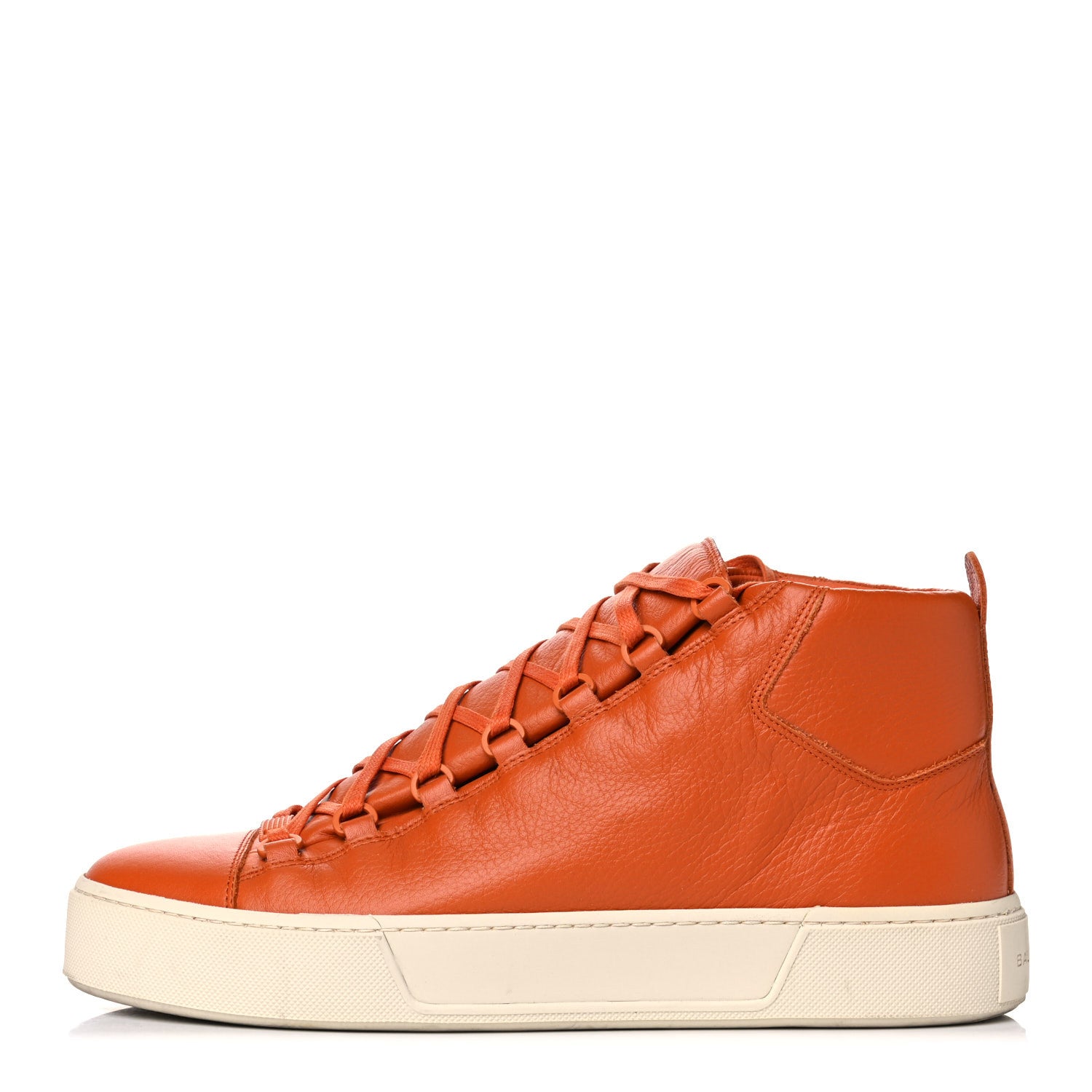 Balenciaga Textured Calfskin Mens High Top Sneakers 44 Orange 1 of 16