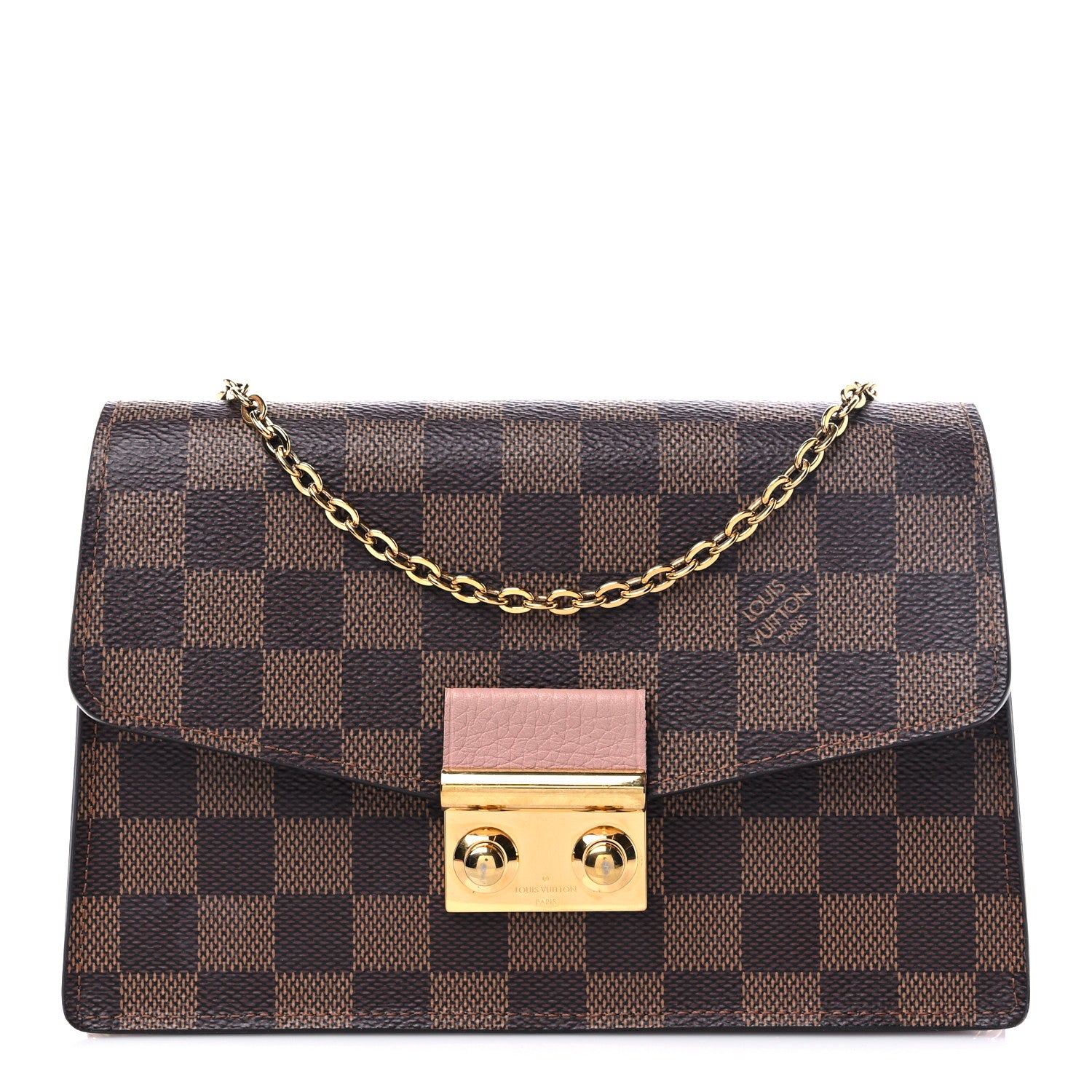 Louis Vuitton Damier Ebene Croisette Chain Wallet Magnolia 1 of 11