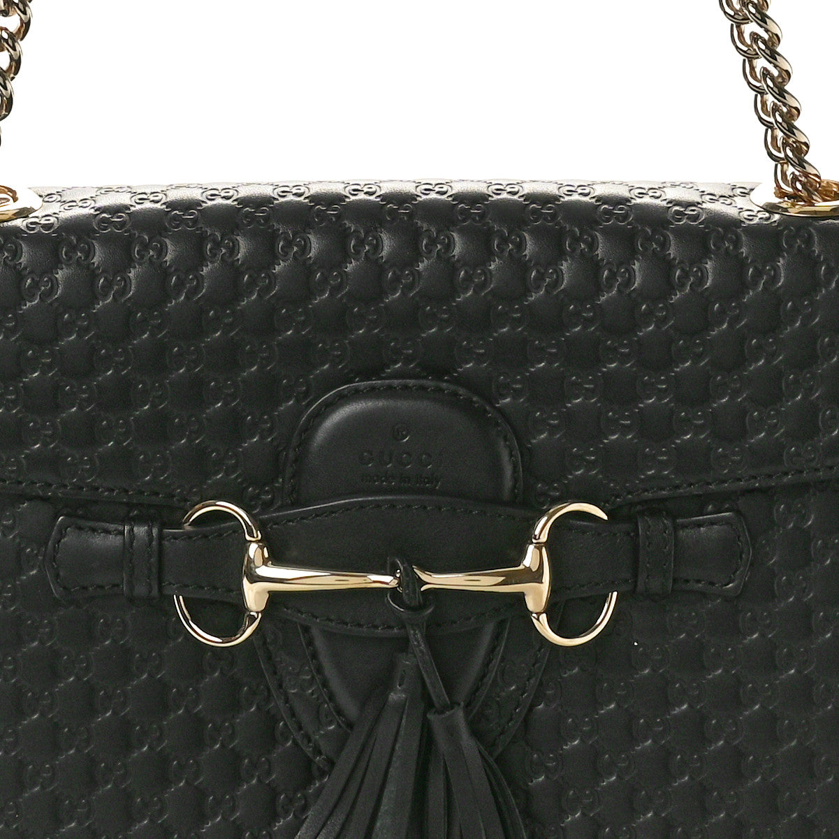Microguccissima Medium Emily Chain Shoulder Bag Black