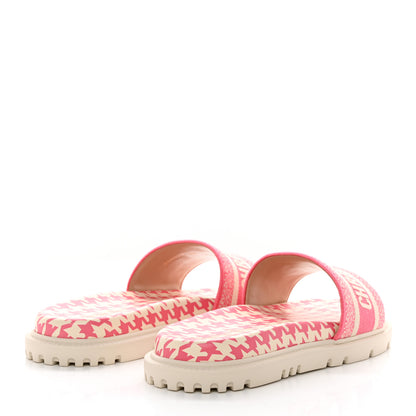 Christian Dior Micro PDP Cotton Houndstooth Embroidered Dway 10mm Slide Sandals 40.5 Peony 4 of 8