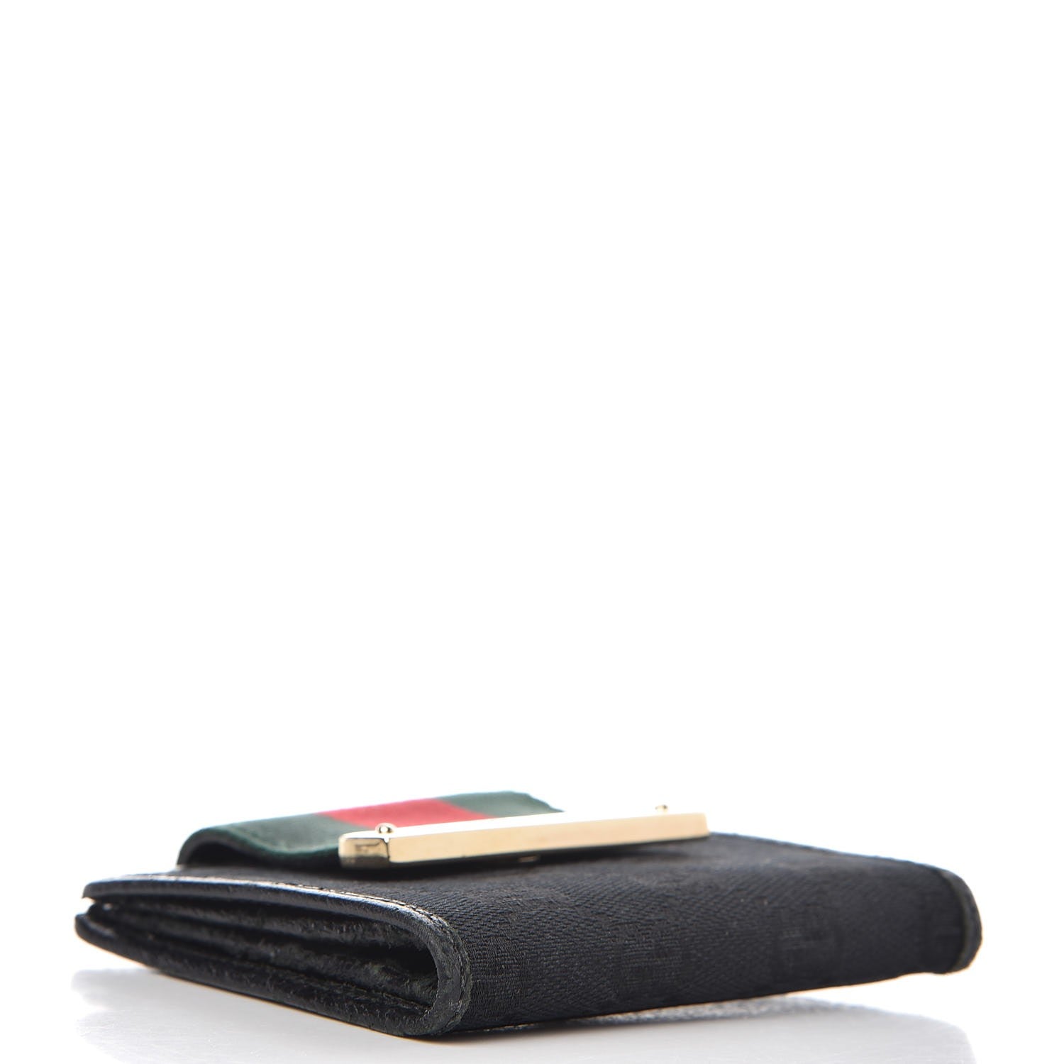 Gucci Monogram Web French Flap Wallet Black 4 of 7