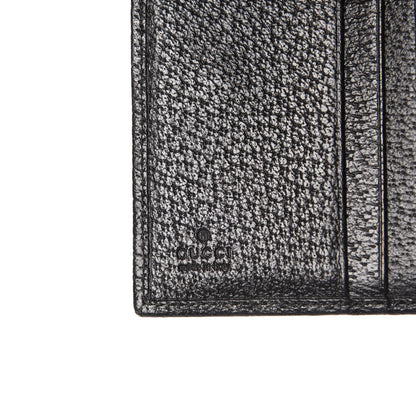 Gucci Monogram Textured Calfskin Metal Bar French Flap Wallet Black 6 of 7