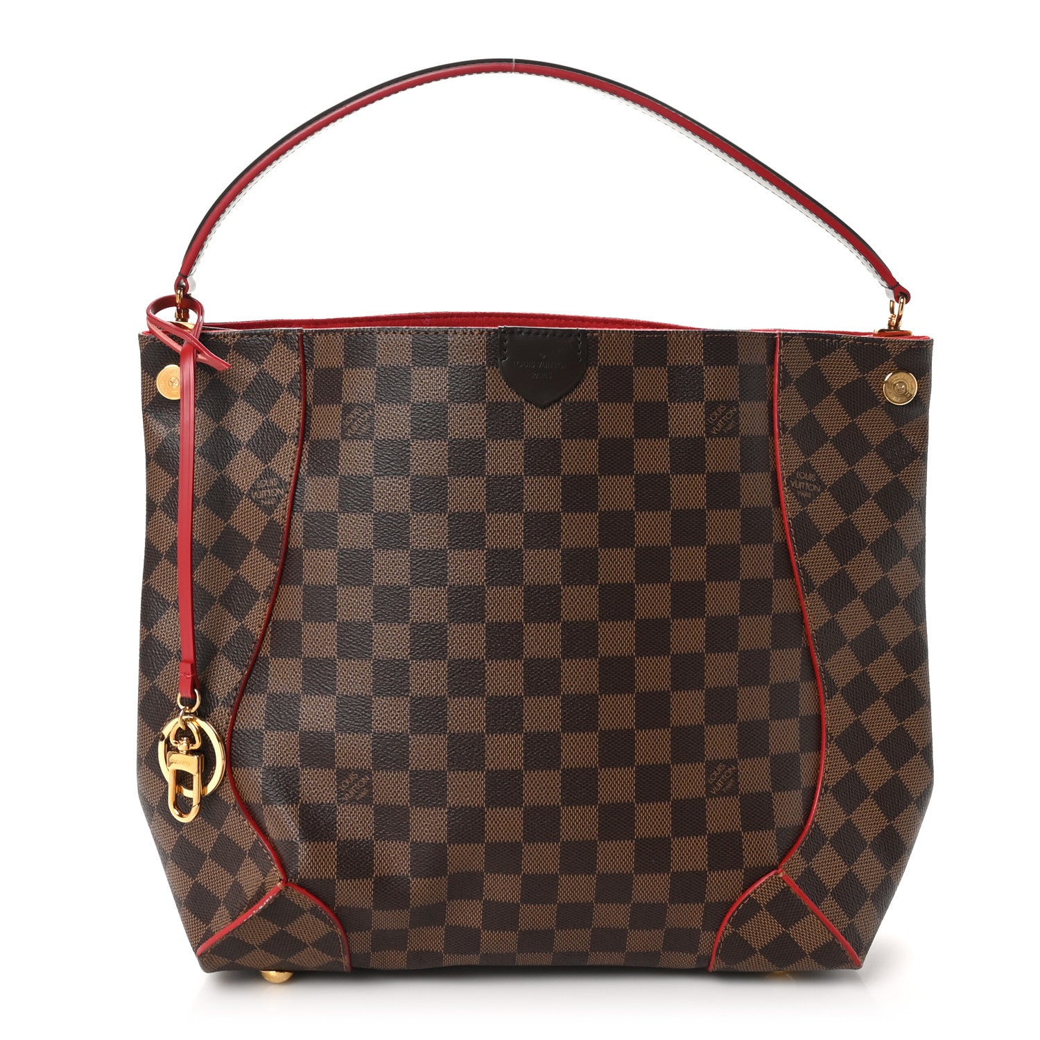 Louis Vuitton Damier Ebene Caissa Hobo Cherry 1 of 10