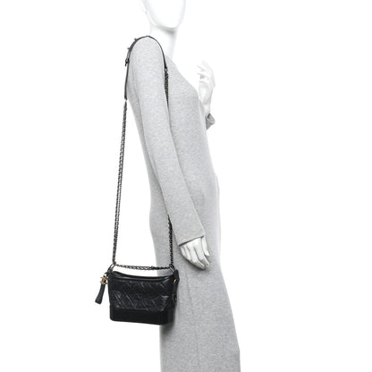 Chanel Aged Calfskin Quilted Small Gabrielle Hobo Black 2 of 11