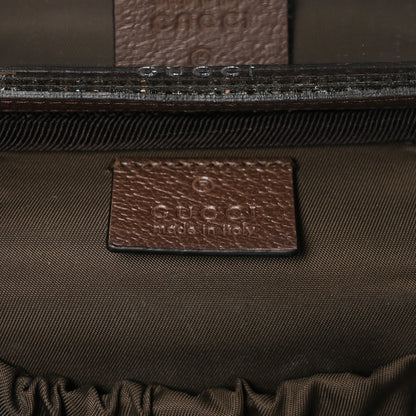 Gucci GG Supreme Monogram Textured Calfskin Web Ophidia Vanity Cosmetic Case Beige Ebony New Acero 6 of 7