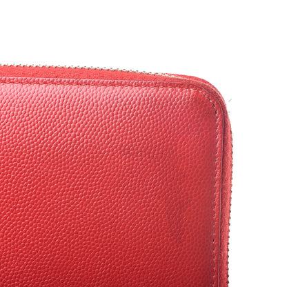 Saint Laurent Grain De Poudre Monogram Zip Around Wallet New Red 14 of 14