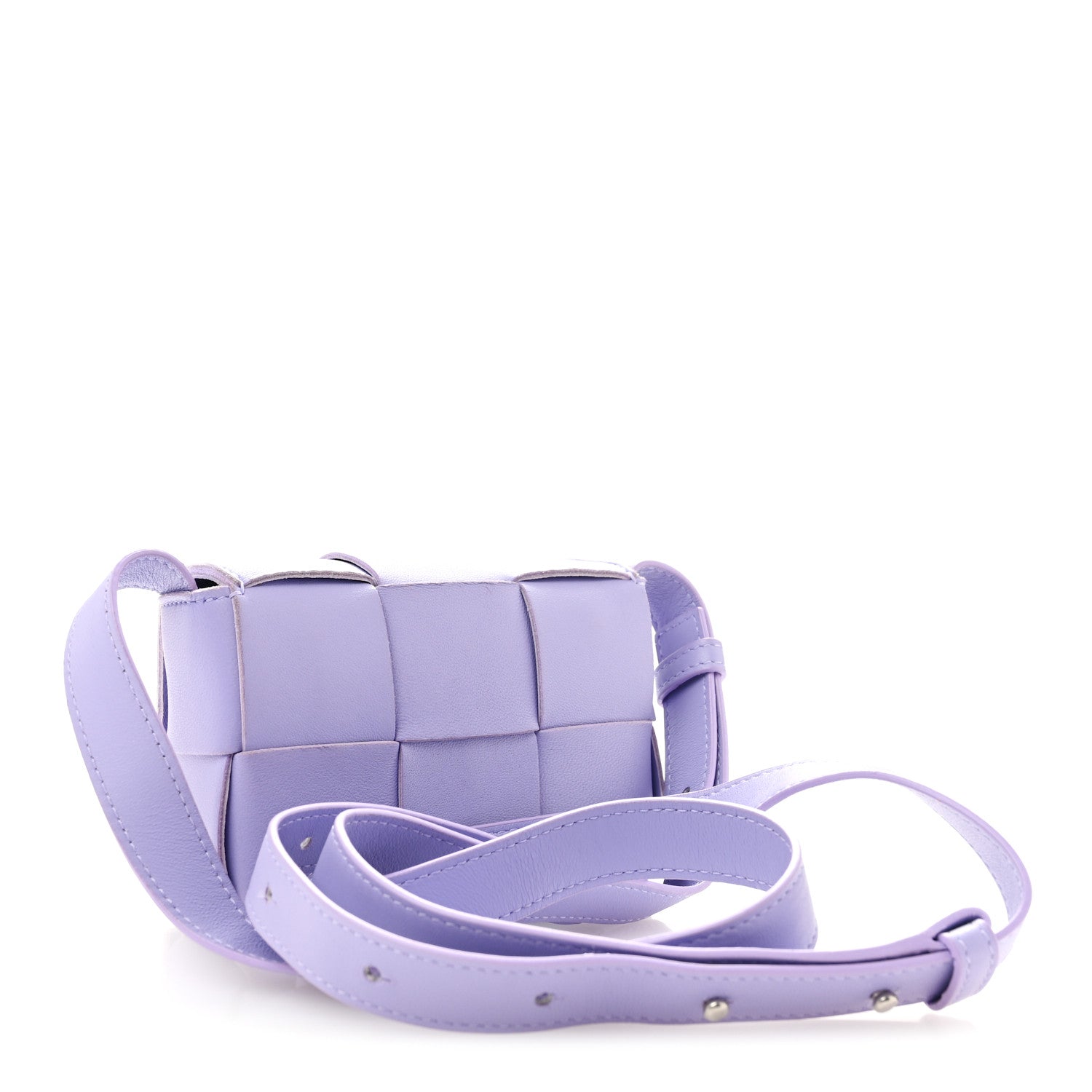 Bottega Veneta Lambskin Intreccio Candy Cassette Crossbody Bag Wisteria 3 of 11
