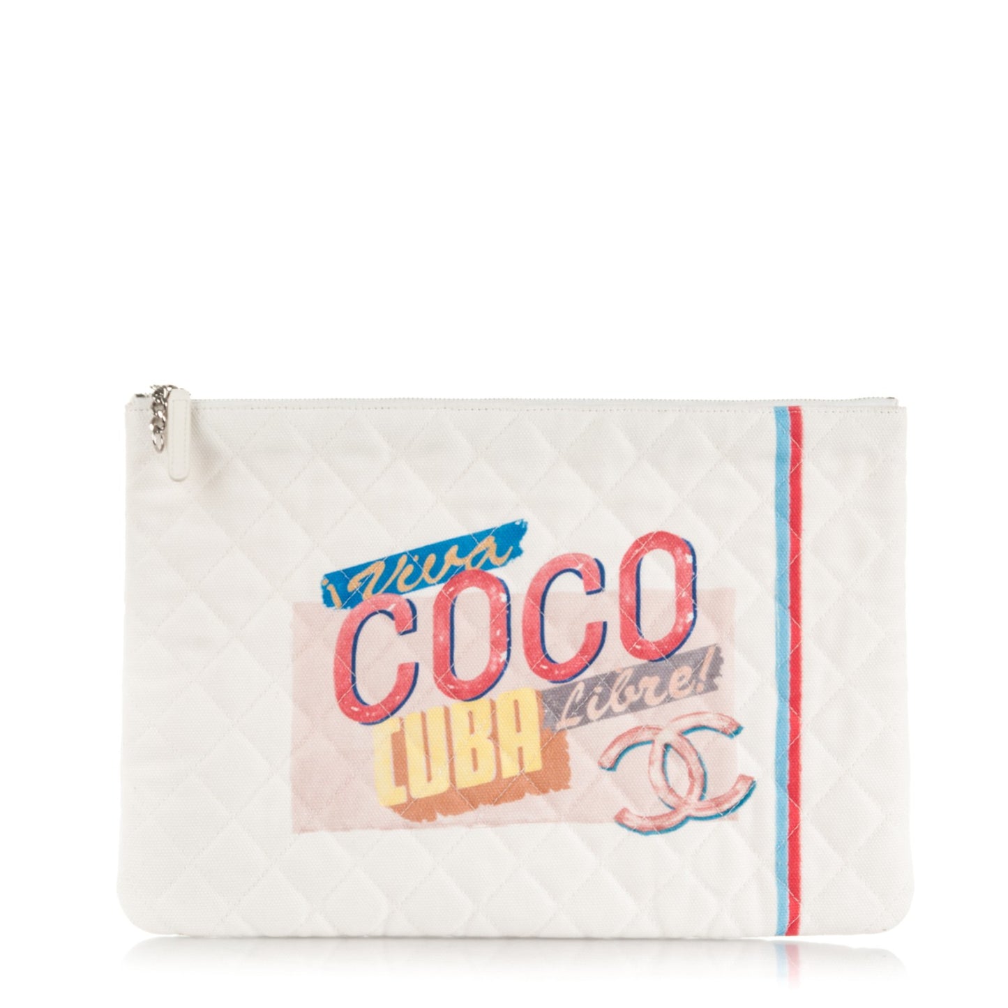 Canvas Large Coco Cuba Cosmetic Case Yellow Turquoise