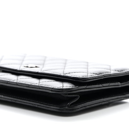 Chanel Lambskin Quilted Wallet On Chain WOC Black 11 of 13