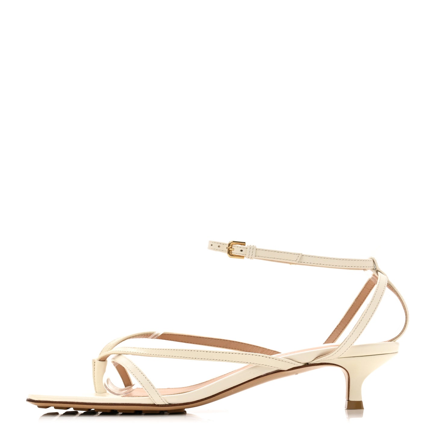 Lambskin Stretch Multi Strap 35mm Sandals 37.5 White