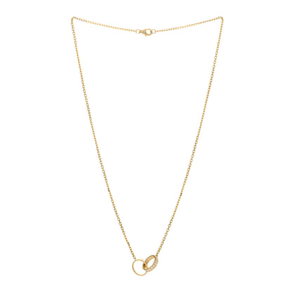 Cartier 18K Yellow Gold Diamond Interlocking LOVE Necklace 2 of 3
