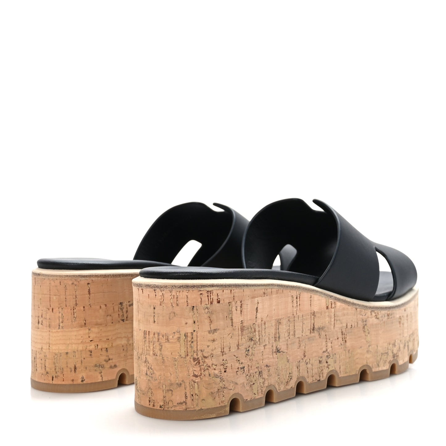 Calfskin Cork Eze 30 Sandals 37 Black