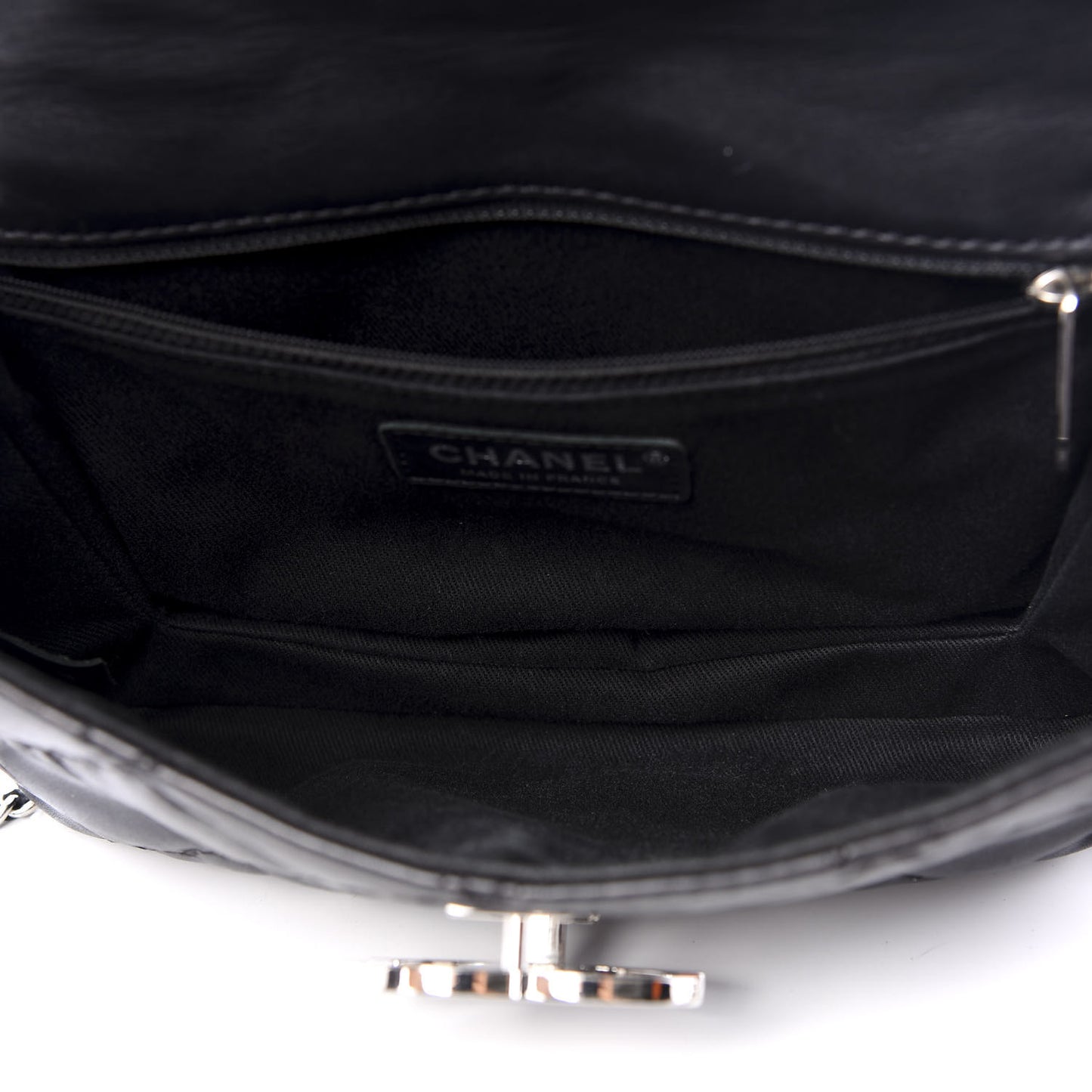 Calfskin Quilted Double Stitch Hamptons Clutch with Chain Black
