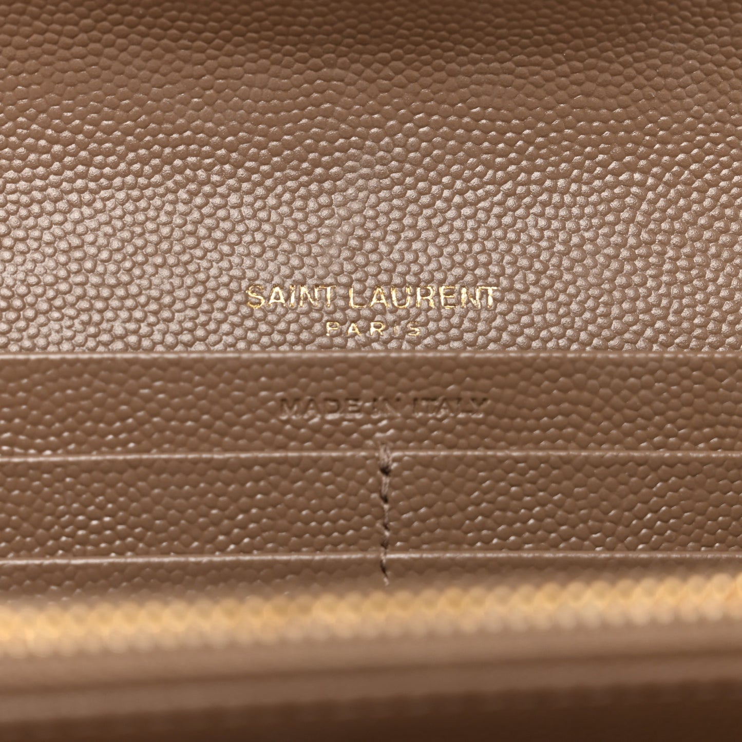 Grain De Poudre Matelasse Chevron Monogram Flap Wallet Taupe