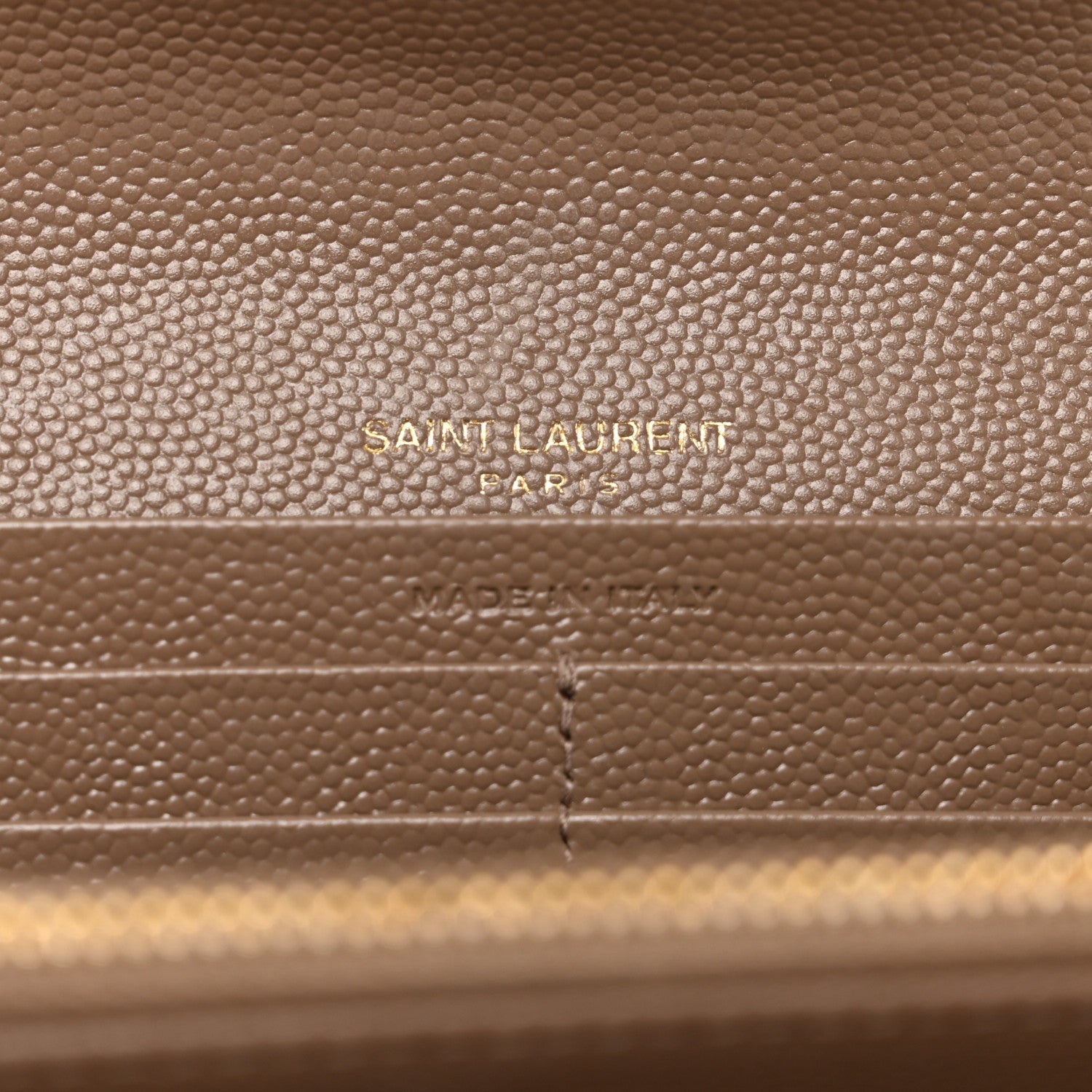 Saint Laurent Grain De Poudre Matelasse Chevron Monogram Flap Wallet Taupe 6 of 7