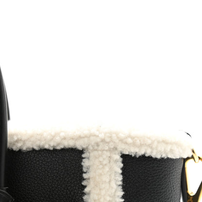 Louis Vuitton Grained Calfskin Shearling On My Side MM Black 9 of 10