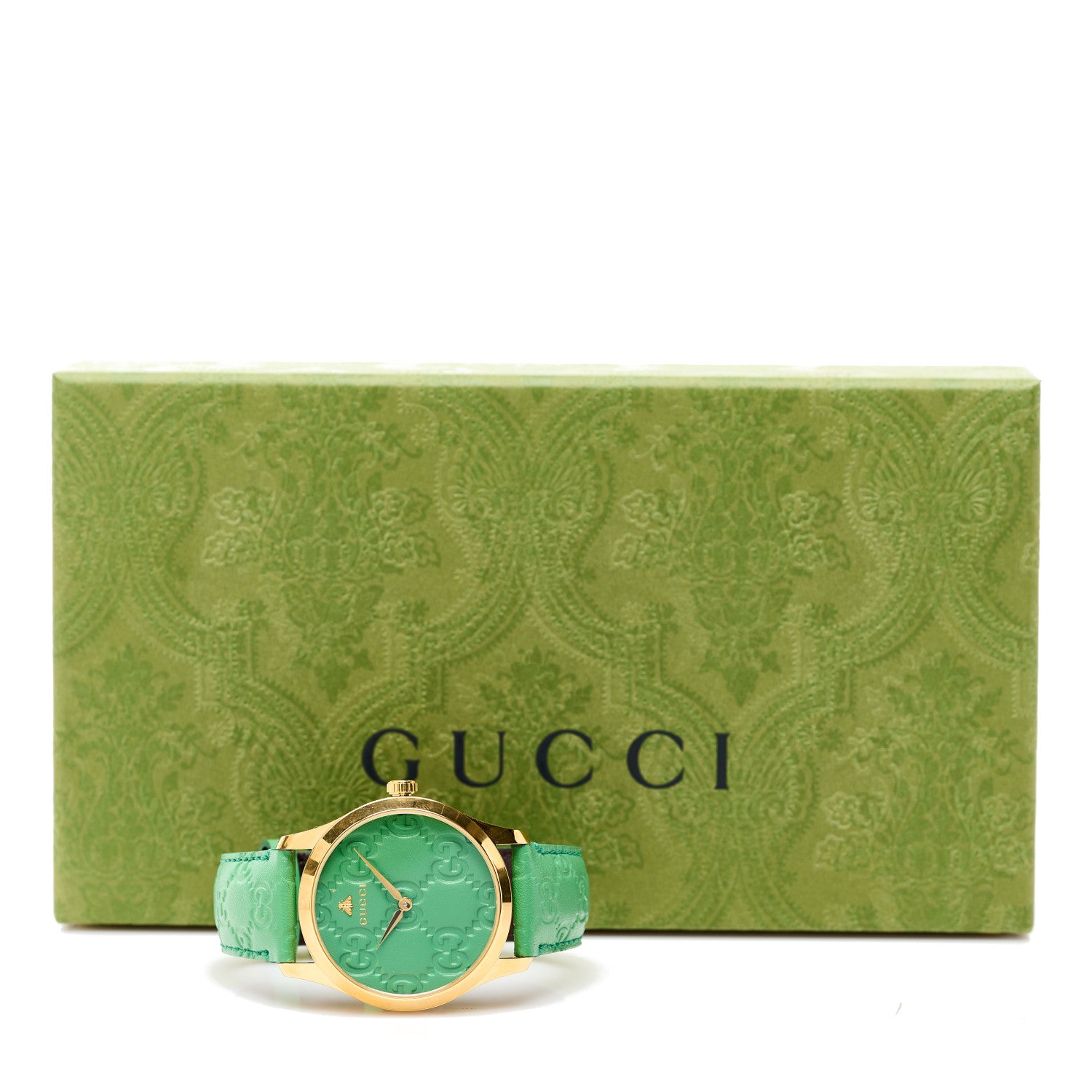 Gucci Stainless Steel Calfskin 38mm G-Timeless Quartz Watch Green 5 of 5