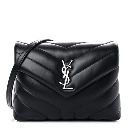 Saint Laurent Calfskin Y Quilted Monogram Toy Loulou Crossbody Bag Black 1 of 9