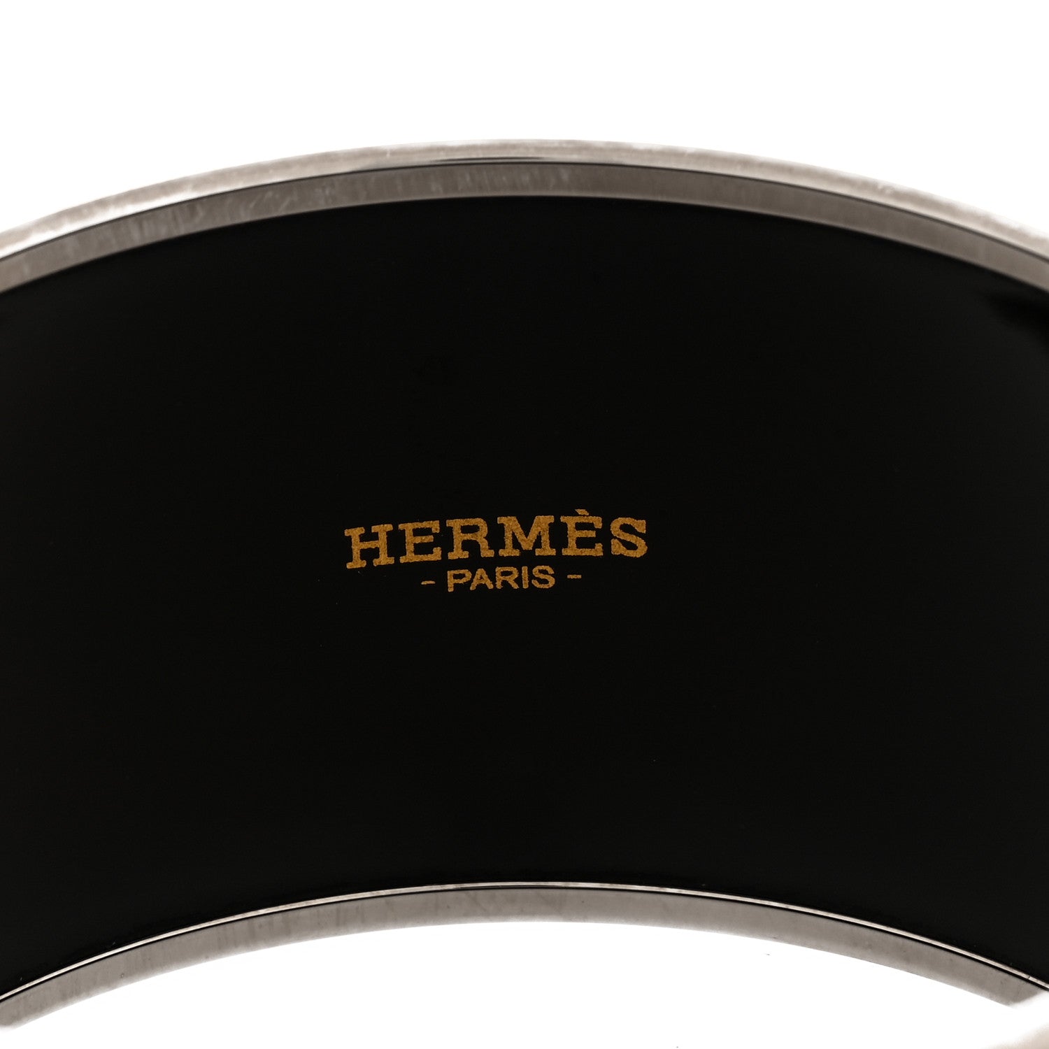 Hermes Enamel Printed Extra Wide Caleche Bracelet 70 Black 4 of 5