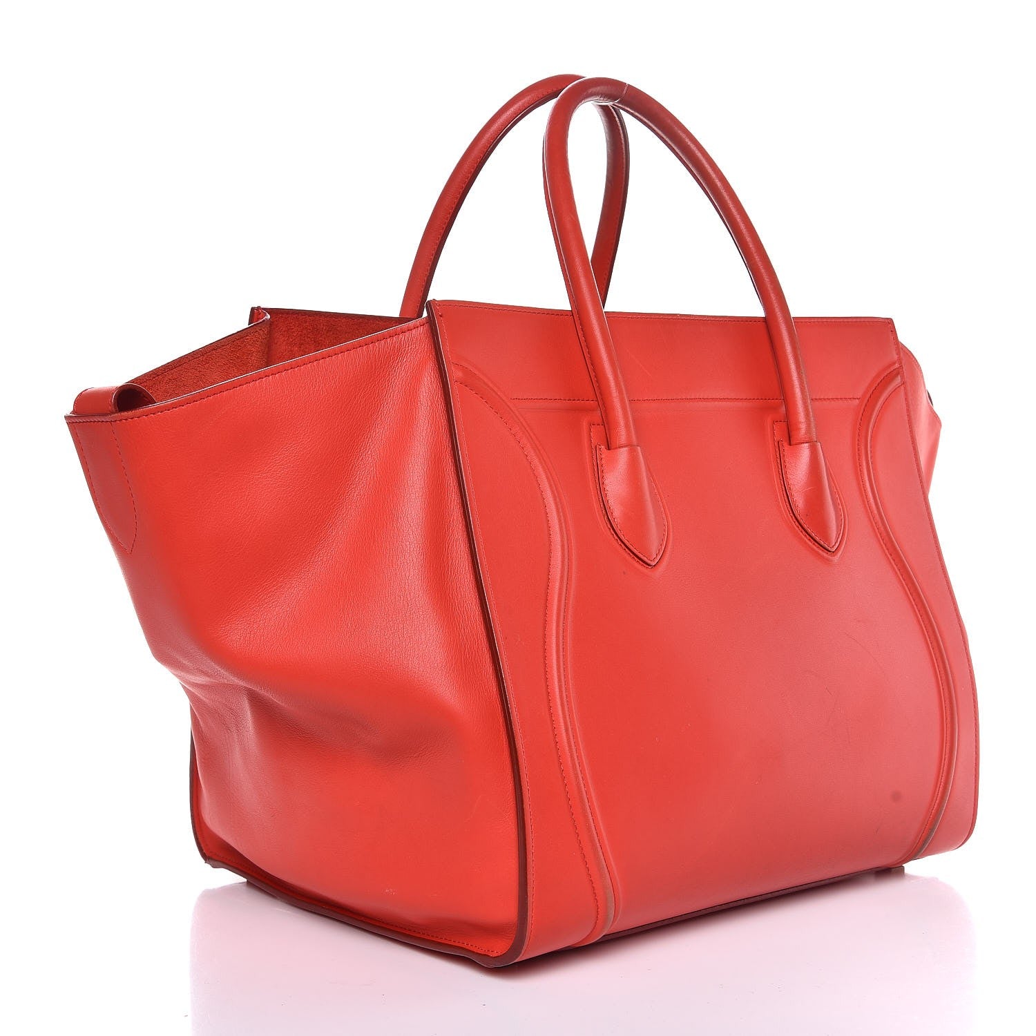 Celine Smooth Calfskin Medium Phantom Luggage Vermillion 3 of 17