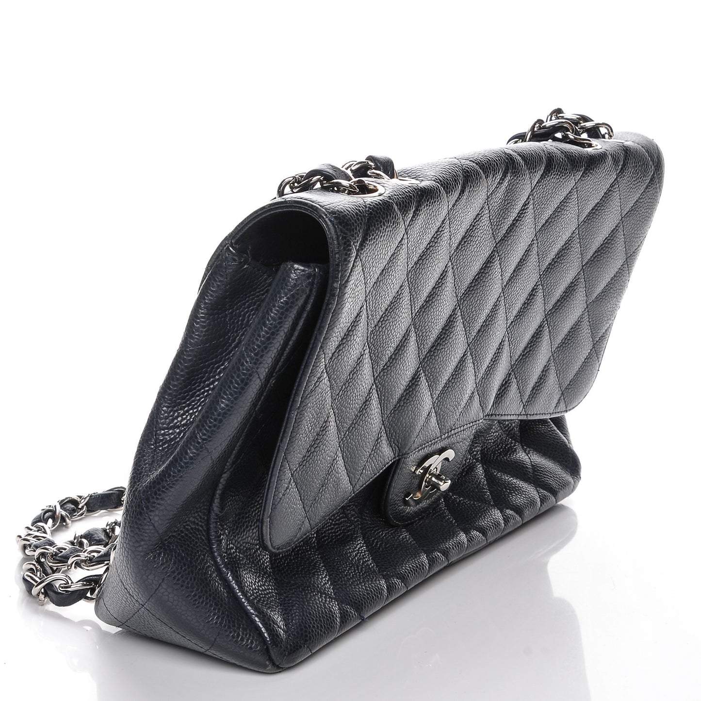 Caviar Quilted Jumbo Single Flap Black