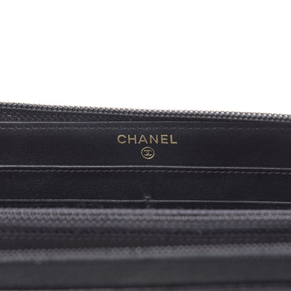 Chanel Caviar Large Timeless CC Zip Around Wallet Black 6 of 12