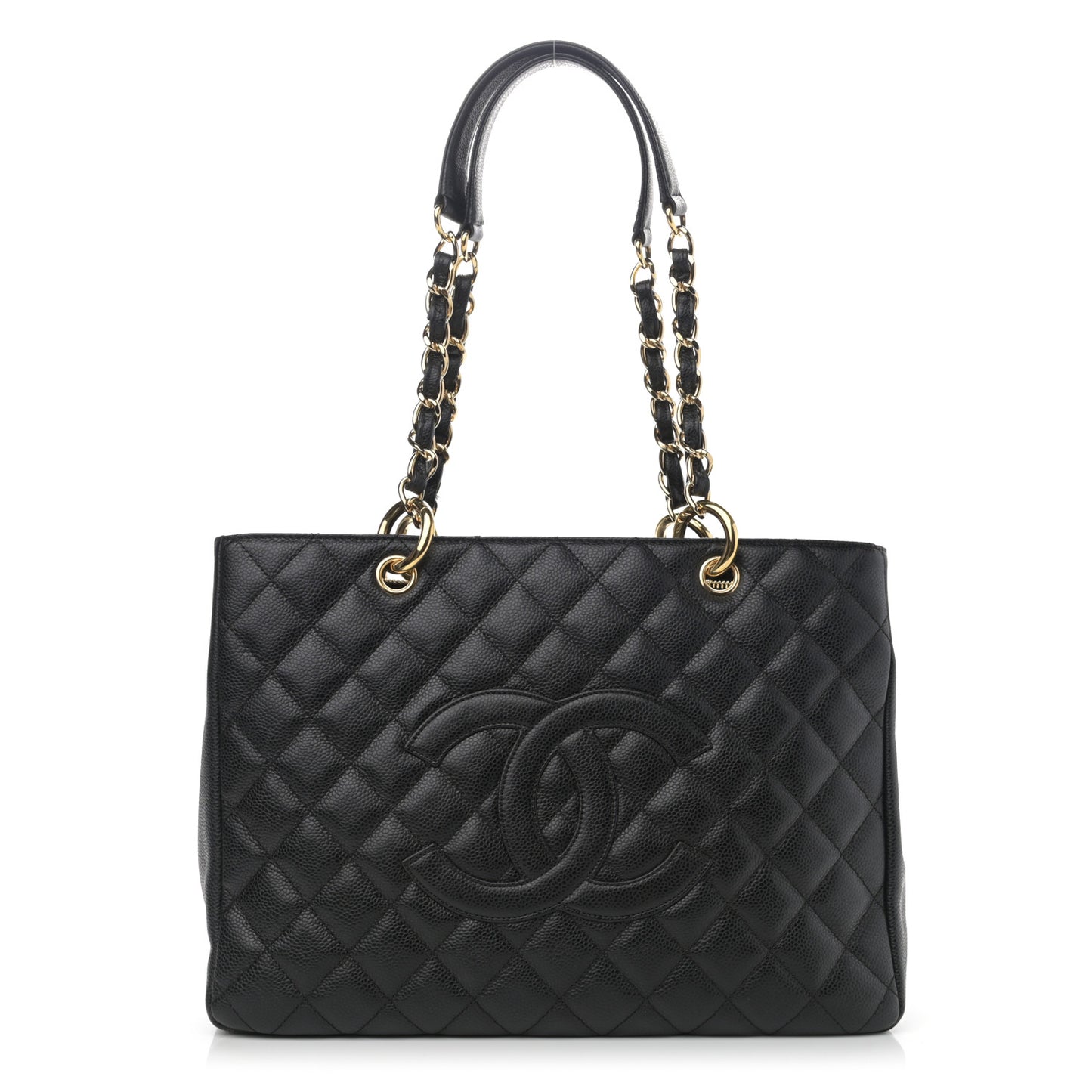 Caviar Quilted Grand Shopping Tote GST Black