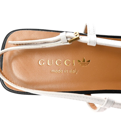 Gucci X ADIDAS Nappa Charlotte Suede Monogram Trefoil Slingback Pumps 40 Black White 8 of 9