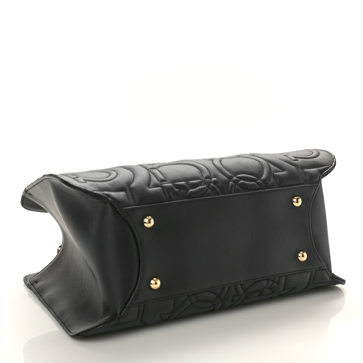 Calfskin Quilted Tote Bag Black